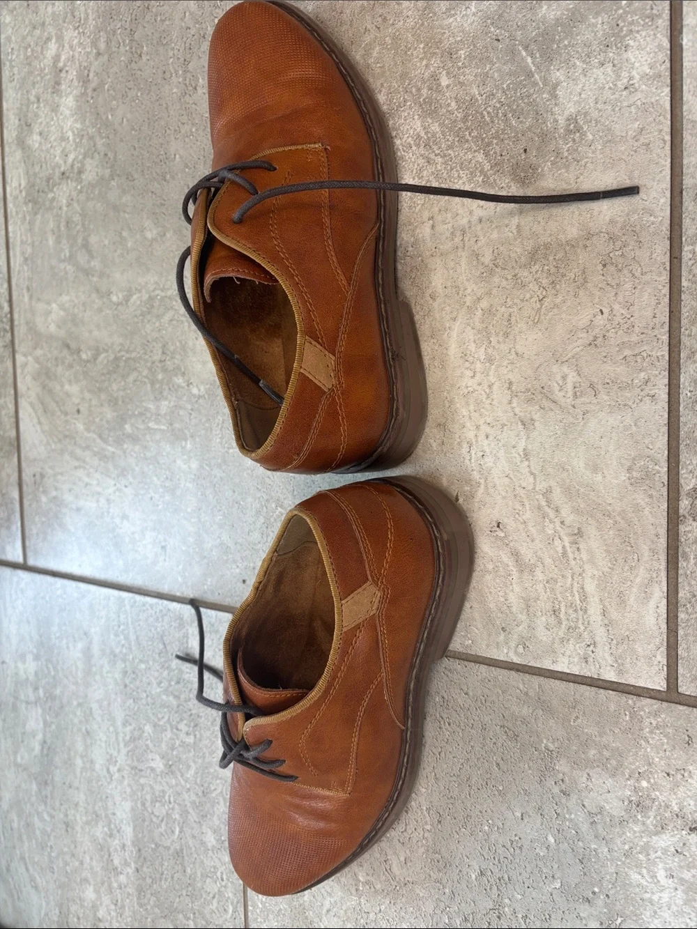 Brown oxford style lace up shoes